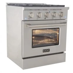 Shop By Brand Kucht 30 In. 4.2 Cu. Ft. Professional All Gas Range In Stainless Steel With Color Options (KNG301)
