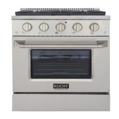 Shop By Brand Kucht 30 In. 4.2 Cu. Ft. Professional All Gas Range In Stainless Steel With Color Options (KNG301)