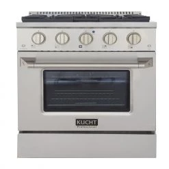 Shop By Brand Kucht 30 In. 4.2 Cu. Ft. Professional All Gas Range In Stainless Steel With Color Options (KNG301)