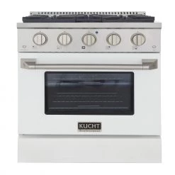Shop By Brand Kucht 30 In. 4.2 Cu. Ft. Professional All Gas Range In Stainless Steel With Color Options (KNG301)