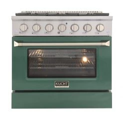 Kucht 36 In. 5.2 Cu. Ft. Professional All Gas Range In Stainless Steel With Color Options (KNG361)