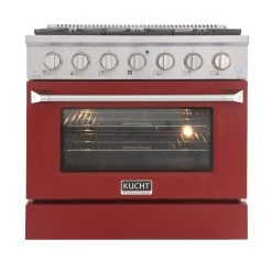 Kucht 36 In. 5.2 Cu. Ft. Professional All Gas Range In Stainless Steel With Color Options (KNG361)