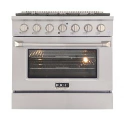Kucht 36 In. 5.2 Cu. Ft. Professional All Gas Range In Stainless Steel With Color Options (KNG361)