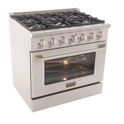 Kucht 36 In. 5.2 Cu. Ft. Professional All Gas Range In Stainless Steel With Color Options (KNG361)