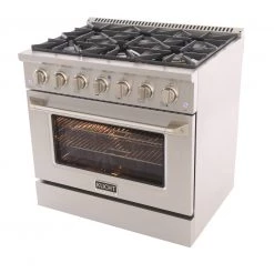 Kucht 36 In. 5.2 Cu. Ft. Professional All Gas Range In Stainless Steel With Color Options (KNG361)