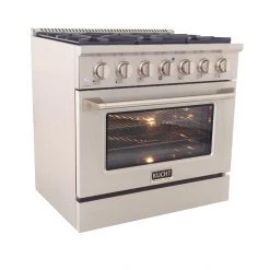 Kucht 36 In. 5.2 Cu. Ft. Professional All Gas Range In Stainless Steel With Color Options (KNG361)