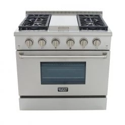 Kucht 36 In. 5.2 Cu. Ft. Professional All Gas Range In Stainless Steel And Accents (KRG3609U) Shop By Brand 33 Kucht 36 In. 5.2 Cu. Ft. Professional All Gas Range In Stainless Steel And Accents (KRG3609U) Shop By Brand