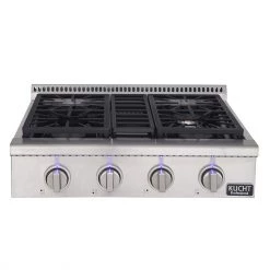 Shop By Brand Kucht 30 In. 4 Burner Gas Stovetop In Stainless Steel (KRT301GU)