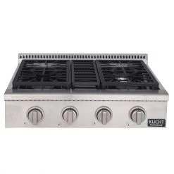 Shop By Brand Kucht 30 In. 4 Burner Gas Stovetop In Stainless Steel (KRT301GU)