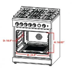 Forno Lseo - Professional 30 In. 4.23 Cu. Ft. Freestanding Range With Gas Stove And Gas Oven (FFSGS6275-30) 21 Forno Lseo - Professional 30 In. 4.23 Cu. Ft. Freestanding Range With Gas Stove And Gas Oven (FFSGS6275-30)