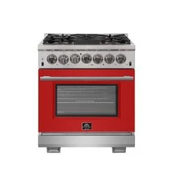 Shop By Brand Forno Capriasca - Titanium 30 In. 4.53 Cu. Ft. Professional Freestanding Dual Fuel Range (FFSGS6187-30)