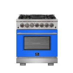 Shop By Brand Forno Capriasca - Titanium 30 In. 4.53 Cu. Ft. Professional Freestanding Dual Fuel Range (FFSGS6187-30)