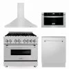 ZLINE Kitchen And Bath ZLINE 36 In. Kitchen Package With Stainless Steel Dual Fuel Range, Range Hood, Microwave Drawer And Tall Tub Dishwasher (4KP-RARH36-MWDWV) 4-Piece Kitchen Packages