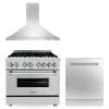 ZLINE Kitchen And Bath ZLINE 36 In. Kitchen Package With Stainless Steel Dual Fuel Range, Convertible Vent Range Hood And Dishwasher (3KP-RARH36-DW)
