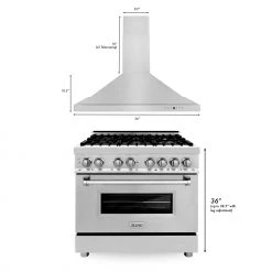 ZLINE Kitchen And Bath ZLINE 36 In. Kitchen Package With Stainless Steel Dual Fuel Range And Convertible Vent Range Hood (2KP-RARH36) 19 ZLINE Kitchen And Bath ZLINE 36 In. Kitchen Package With Stainless Steel Dual Fuel Range And Convertible Vent Range Hood (2KP-RARH36)