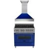 ZLINE Kitchen And Bath ZLINE 36 In. Kitchen Package With DuraSnow Stainless Steel Dual Fuel Range With Blue Gloss Door And Convertible Vent Range Hood (2KP-RASBGRH36) 2-Piece Kitchen Packages