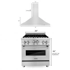 ZLINE Kitchen And Bath 2-Piece Kitchen Packages ZLINE 30 In. Kitchen Package With Stainless Steel Gas Range And Convertible Vent Range Hood (2KP-RGRH30) 17 ZLINE Kitchen And Bath 2-Piece Kitchen Packages ZLINE 30 In. Kitchen Package With Stainless Steel Gas Range And Convertible Vent Range Hood (2KP-RGRH30)