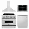 ZLINE Kitchen And Bath 4-Piece Kitchen Packages ZLINE 30 In. Kitchen Package With Stainless Steel Gas Range, Range Hood, Microwave Drawer And Tall Tub Dishwasher (4KP-RGRH30-MWDWV)