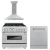 ZLINE Kitchen And Bath ZLINE 36 In. Kitchen Package With DuraSnow¨ Stainless Steel Gas Range, Ducted Range Hood And Dishwasher (3KP-RGSRH36-DW) 3-Piece Kitchen Packages