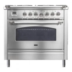 ILVE 36" 3.55 Cu. Ft. Nostalgie Series Freestanding All Gas Range In Stainless Steel Shop By Brand