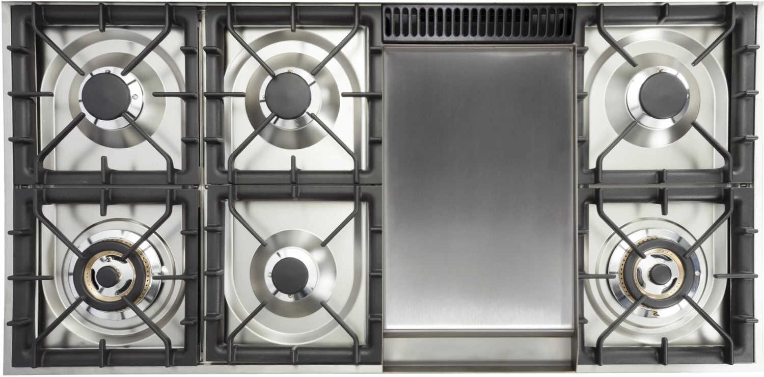 ILVE Shop By Brand Nostalgie Series 48 Inch Freestanding Dual Fuel Range With Natural Gas In Matte Graphite With Brass Accents (UPN120FDMPMNG) 26 ILVE Shop By Brand Nostalgie Series 48 Inch Freestanding Dual Fuel Range With Natural Gas In Matte Graphite With Brass Accents (UPN120FDMPMNG)