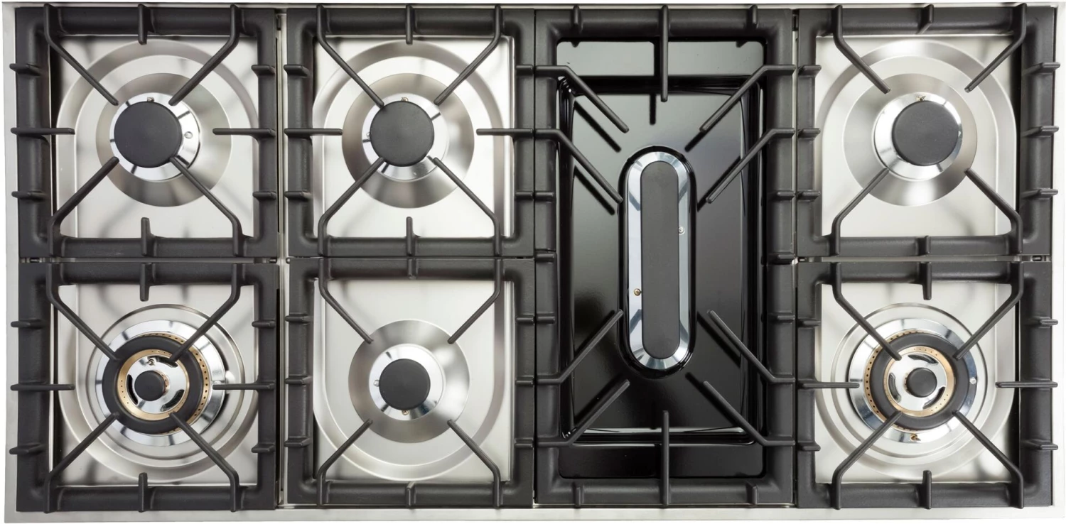 ILVE Shop By Brand Nostalgie Series 48 Inch Freestanding Dual Fuel Range With Natural Gas In Matte Graphite With Brass Accents (UPN120FDMPMNG) 21 ILVE Shop By Brand Nostalgie Series 48 Inch Freestanding Dual Fuel Range With Natural Gas In Matte Graphite With Brass Accents (UPN120FDMPMNG)