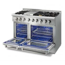 Shop By Brand Thor Kitchen 48 Inch Professional Dual Fuel Range In Stainless Steel