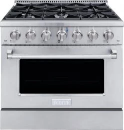 Shop By Brand Forté 36 In. 4.5 Cu. Ft. Freestanding All Gas Range In Stainless Steel