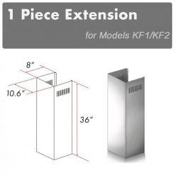 ZLINE Kitchen And Bath ZLINE 1-36 In. Chimney Extension For 9 Ft. To 10 Ft. Ceilings (1PCEXT-KF1/KF2) Range Hood Accessories