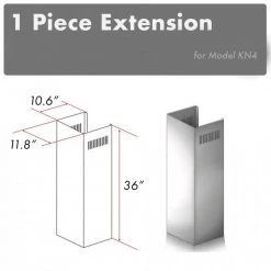 ZLINE Kitchen And Bath ZLINE 1-36 In. Chimney Extension For 9 Ft. To 10 Ft. Ceilings (1PCEXT-KN4) Range Hood Accessories