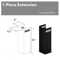 ZLINE Kitchen And Bath ZLINE 1-36 In. Chimney Extension For 9 Ft. To 10 Ft. Ceilings In Black Stainless (1PCEXT-BSKBN)