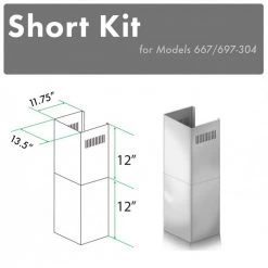ZLINE Kitchen And Bath ZLINE 2-12 In. Short Chimney Pieces For 8 Ft. Ceilings (SK-667/697-304)