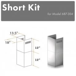 ZLINE Kitchen And Bath ZLINE 2-12 In. Short Chimney Pieces For 8 Ft. Ceilings (SK-687-304)