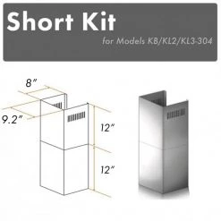 ZLINE Kitchen And Bath ZLINE 2-12 In. Short Chimney Pieces For 7.4 Ft. To 8 Ft. Ceilings (SK-KB/KL2/KL3-304)