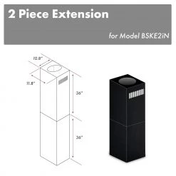 ZLINE Kitchen And Bath ZLINE 2-36 In. Chimney Extensions For 10 Ft. To 12 Ft. Ceilings (2PCEXT-BSKE2iN) Range Hood Accessories