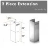 ZLINE Kitchen And Bath ZLINE 2-36 In. Chimney Extensions For 10 Ft. To 12 Ft. Ceilings (2PCEXT-KZ)