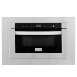 The Range Hood Store 24 ZLINE Kitchen And Bath Microwaves ZLINE 24 In. 1.2 Cu. Ft. Stainless Steel Microwave Drawer With 30 In. Trim Kit (MWD-TK-30)