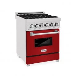 ZLINE Kitchen And Bath ZLINE 24 In. Professional Dual Fuel Range With Color Door Options (RA24)