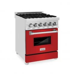 ZLINE Kitchen And Bath ZLINE 24 In. Professional Dual Fuel Range With Color Door Options (RA24)