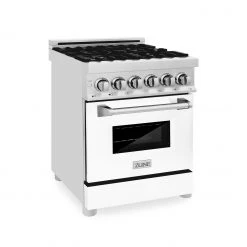 ZLINE Kitchen And Bath ZLINE 24 In. Professional Dual Fuel Range With Color Door Options (RA24)