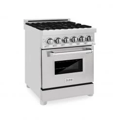 ZLINE Kitchen And Bath ZLINE 24 In. Professional Dual Fuel Range With Color Door Options (RA24)