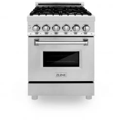 ZLINE Kitchen And Bath ZLINE 24 In. Professional Dual Fuel Range With Color Door Options (RA24)