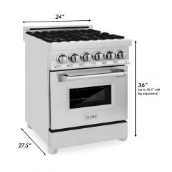 ZLINE Kitchen And Bath ZLINE 24 In. Professional Dual Fuel Range With Color Door Options (RA24)