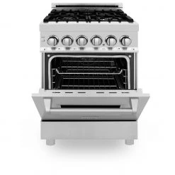 ZLINE Kitchen And Bath ZLINE 24 In. Professional Dual Fuel Range With Color Door Options (RA24)