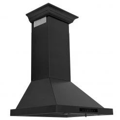 ZLINE Kitchen And Bath ZLINE Convertible Vent Wall Mount Range Hood In Black Stainless Steel With Crown Molding (BSKBNCRN)
