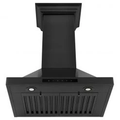 ZLINE Kitchen And Bath ZLINE Convertible Vent Wall Mount Range Hood In Black Stainless Steel With Crown Molding (BSKBNCRN)
