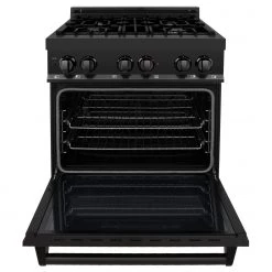 ZLINE Kitchen And Bath ZLINE 30 In. 4.0 Cu. Ft. Dual Fuel Range With Gas Stove And Electric Oven In Black Stainless Steel (RAB-30) Shop By Brand 28 ZLINE Kitchen And Bath ZLINE 30 In. 4.0 Cu. Ft. Dual Fuel Range With Gas Stove And Electric Oven In Black Stainless Steel (RAB-30) Shop By Brand