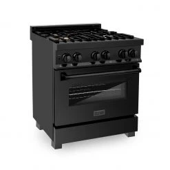 ZLINE Kitchen And Bath ZLINE 30 In. 4.0 Cu. Ft. Dual Fuel Range With Gas Stove And Electric Oven In Black Stainless Steel (RAB-30) Shop By Brand 41 ZLINE Kitchen And Bath ZLINE 30 In. 4.0 Cu. Ft. Dual Fuel Range With Gas Stove And Electric Oven In Black Stainless Steel (RAB-30) Shop By Brand