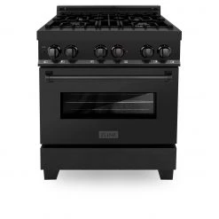 ZLINE Kitchen And Bath ZLINE 30 In. 4.0 Cu. Ft. Dual Fuel Range With Gas Stove And Electric Oven In Black Stainless Steel (RAB-30) Shop By Brand 26 ZLINE Kitchen And Bath ZLINE 30 In. 4.0 Cu. Ft. Dual Fuel Range With Gas Stove And Electric Oven In Black Stainless Steel (RAB-30) Shop By Brand