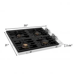 ZLINE Kitchen And Bath Shop By Style ZLINE 30 In. Dropin Cooktop With 4 Gas Burners And Black Porcelain Top (RC30-PBT)